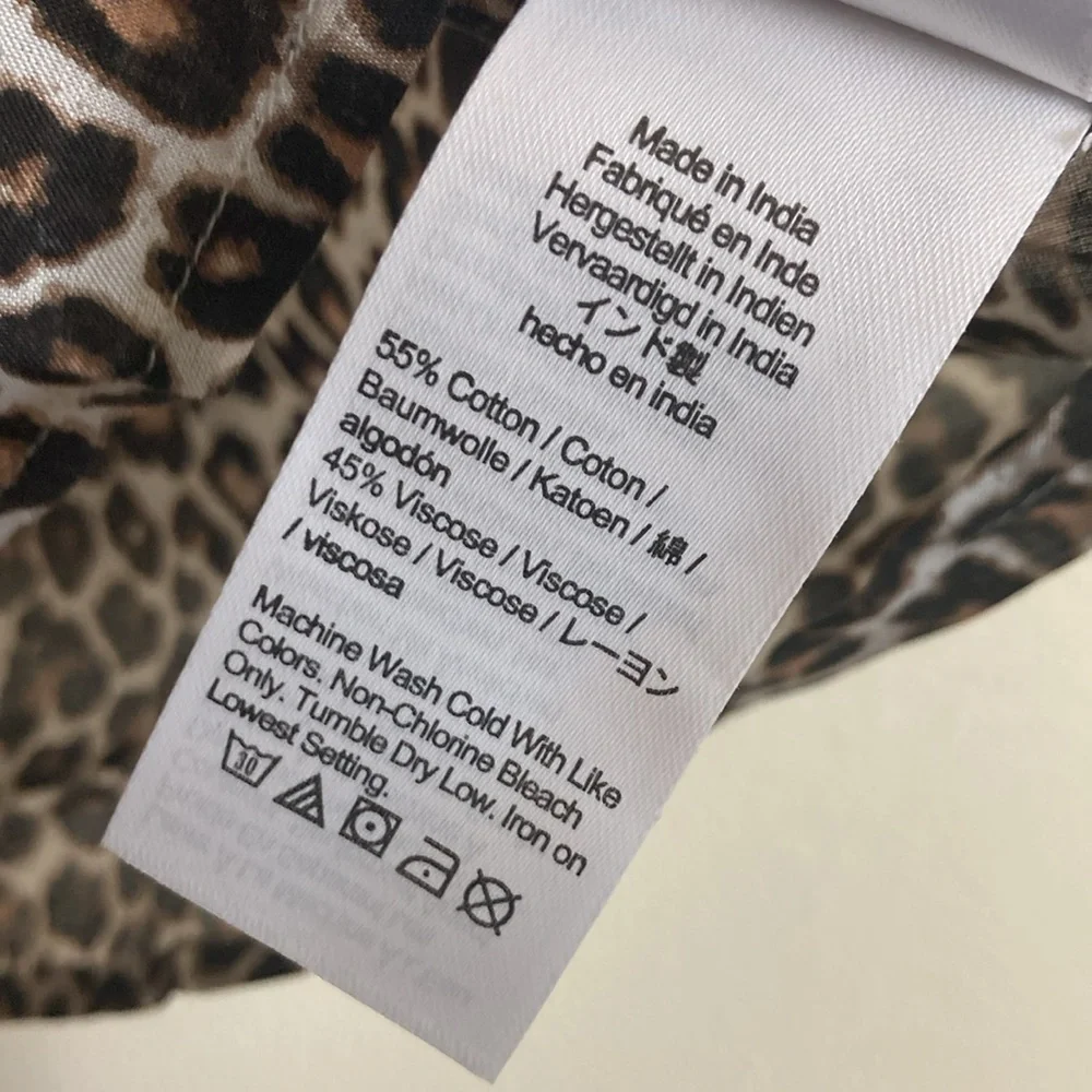 J.Crew Leopard Print Smocked Button-Back Blouse (Size XS)
